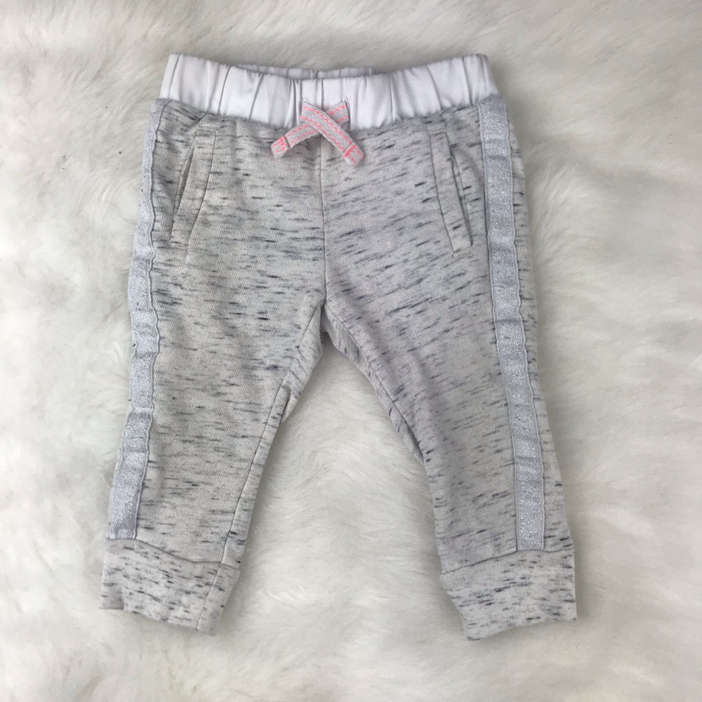 Toddler Grey Joggers w/ Sparkle side panel 12month